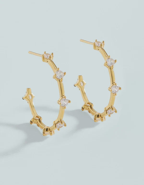 Spanish Wells Hoop Earrings Crystal 45mm