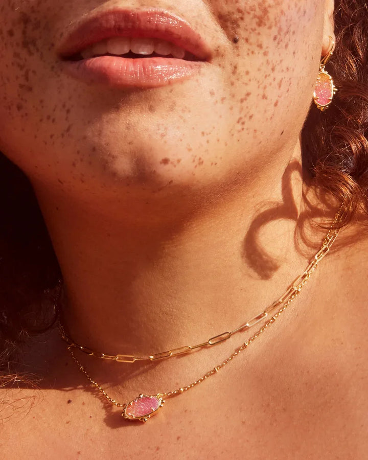 Kendra Scott Elisa Gold Petal Framed Short Pendant Necklace in Sunrise