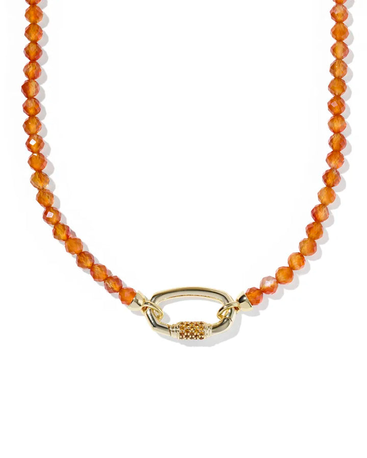 Kendra Scott Emery Beaded Strand Necklace in Orange Agate