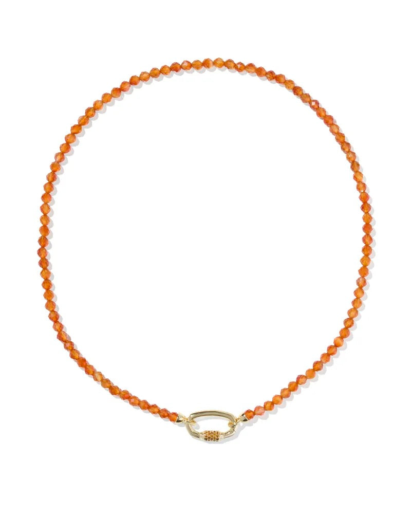 Kendra Scott Emery Beaded Strand Necklace in Orange Agate