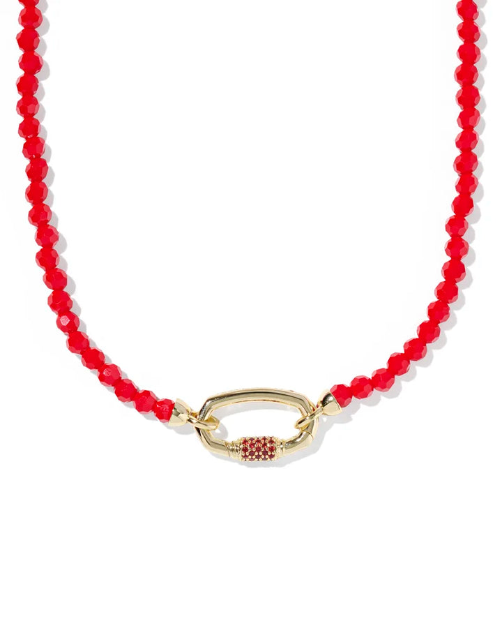 Kendra Scott Emery Beaded Strand Necklace in Red Glass