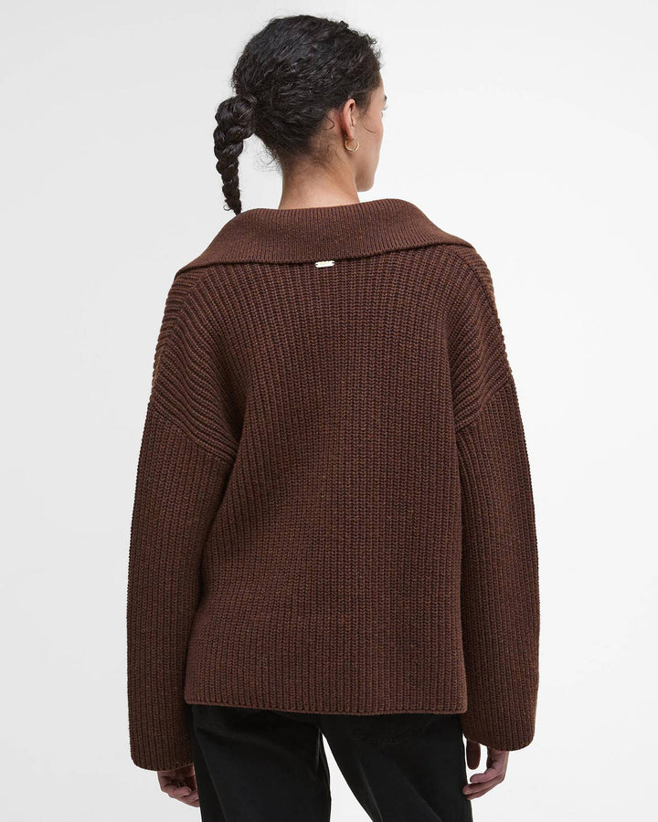 Barbour Robyn V-Neck Jumper in Vicuna
