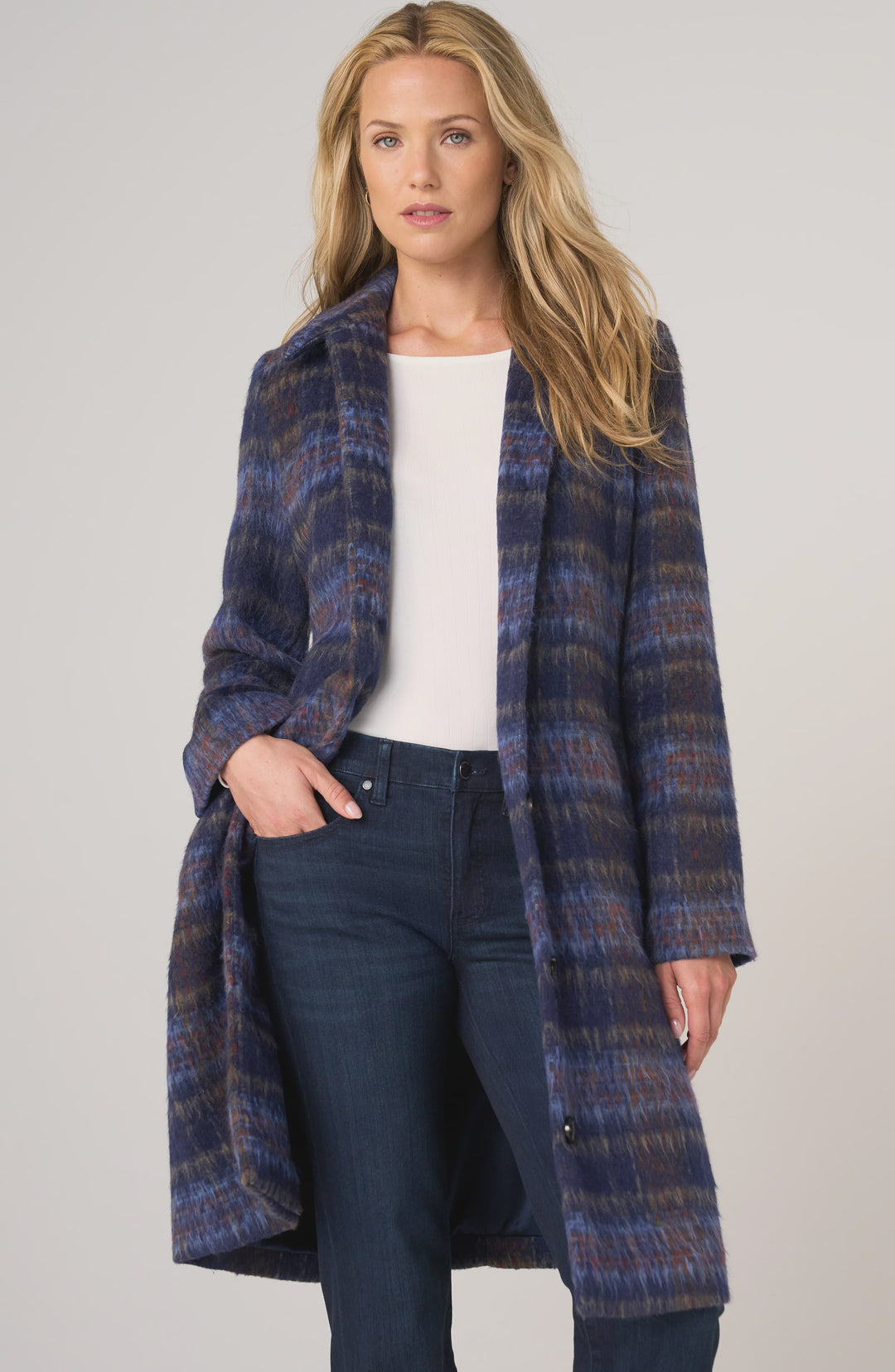 Liverpool Los Angeles Swing Coat in Navy Multi