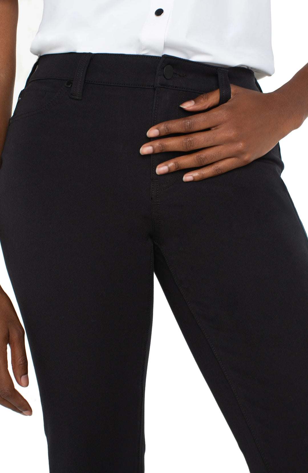 Liverpool Los Angeles Hannah Crop Flare Pant in Black