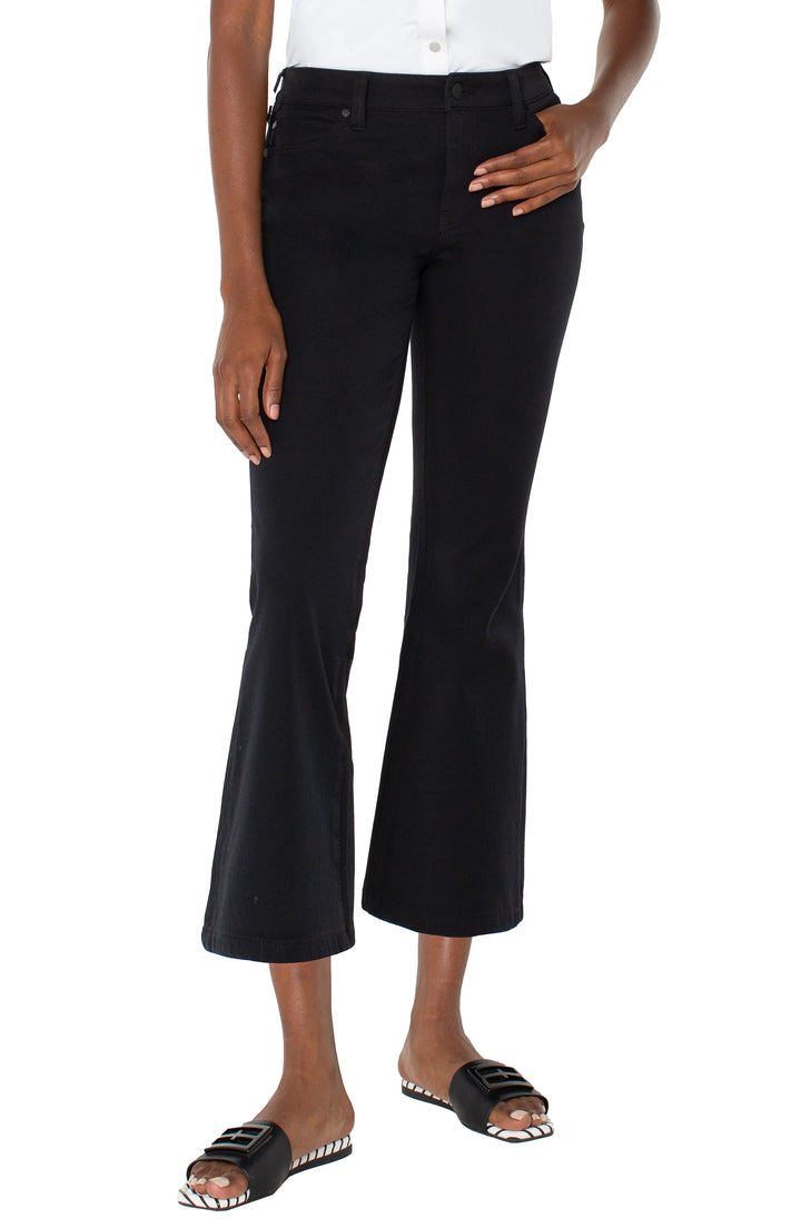 Liverpool Los Angeles Hannah Crop Flare Pant in Black