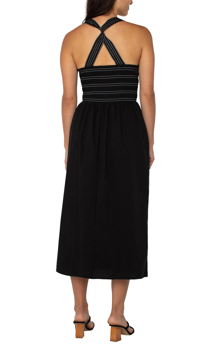 Liverpool Los Angeles Sleeveless Midi Dress in Black