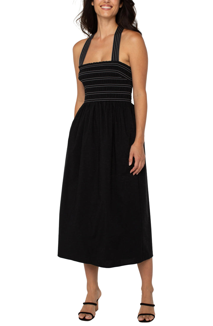 Liverpool Los Angeles Sleeveless Midi Dress in Black