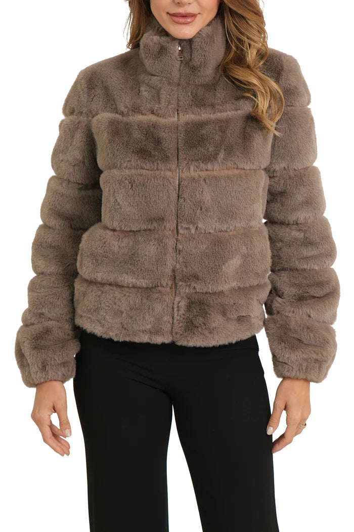 Love Token Alex Faux Fur Jacket in Mink