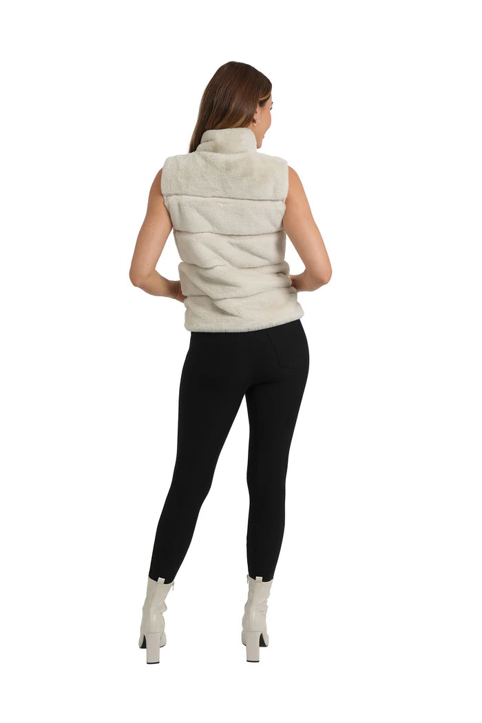 Love Token Vince Faux Fur Vest in Ivory