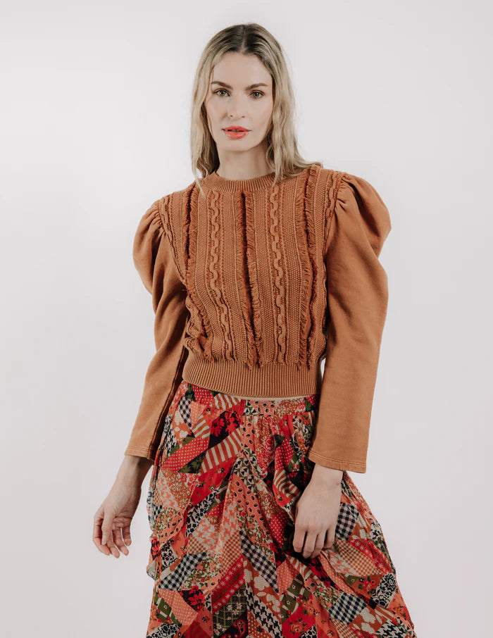 Love The Label Liv Knit Pullover in Caramel