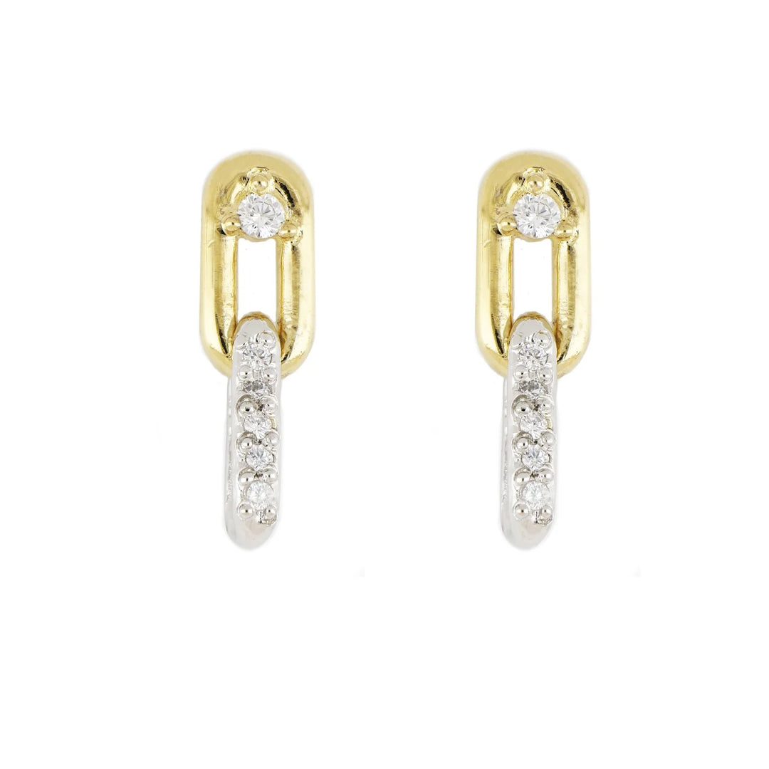 John Medeiros Diamante Small Two Link Pavé CZ Earrings