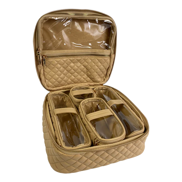 Mini Diva Makeup Case - Nude Quilted