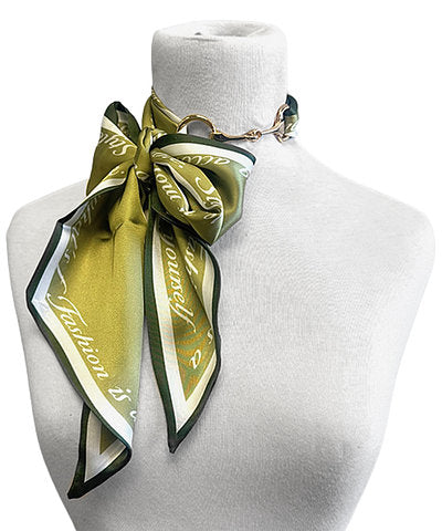 Scarf and Horsebit Buckle Necklace