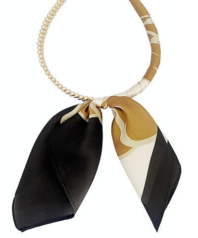 Scarf Necklace in Beige
