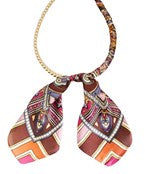 Scarf Necklace in Hot Pink Multi