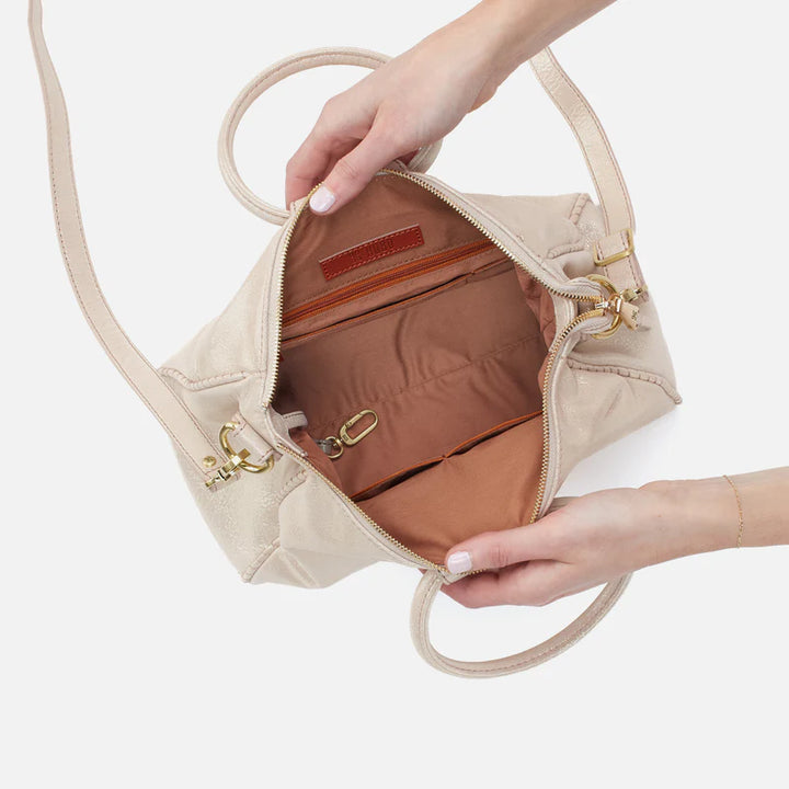 Hobo Sheila Medium Satchel in Sand Shimmer