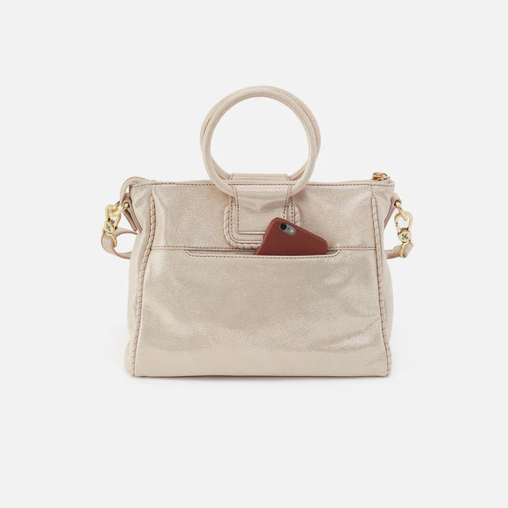 Hobo Sheila Medium Satchel in Sand Shimmer