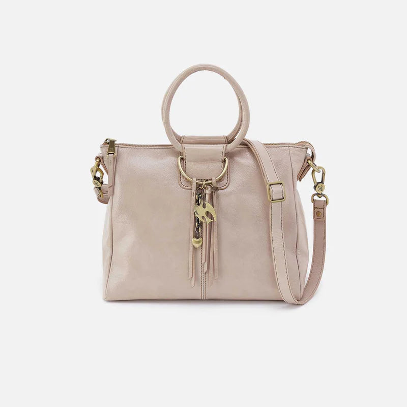 Hobo Sheila Medium Satchel in Stone Gloss