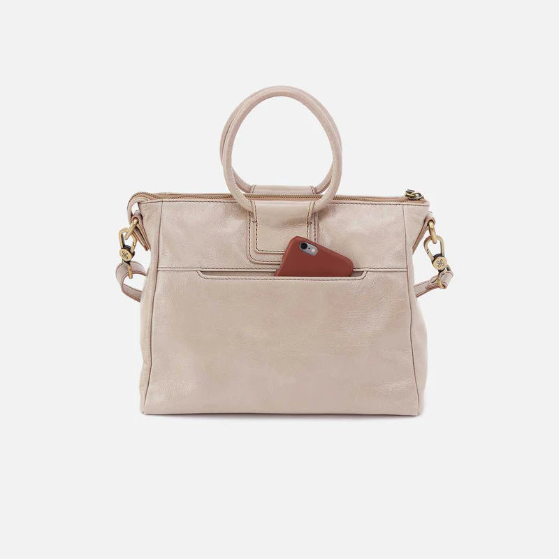Hobo Sheila Medium Satchel in Stone Gloss