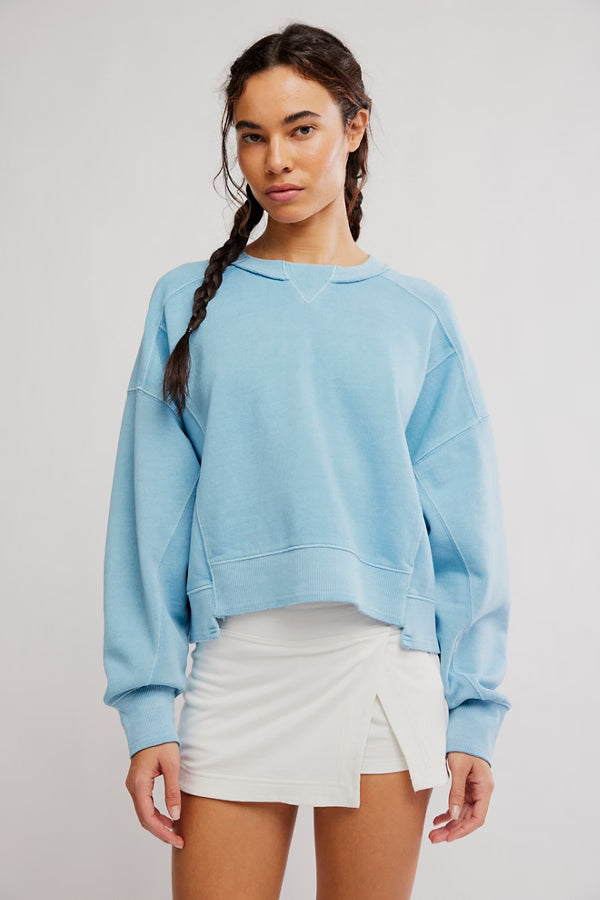 Free People Movement Intercept Pullover Sweater in Bright Blue