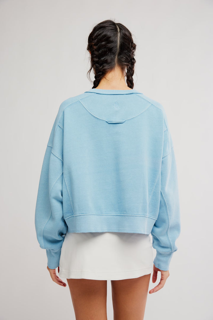 Free People Movement Intercept Pullover Sweater in Bright Blue
