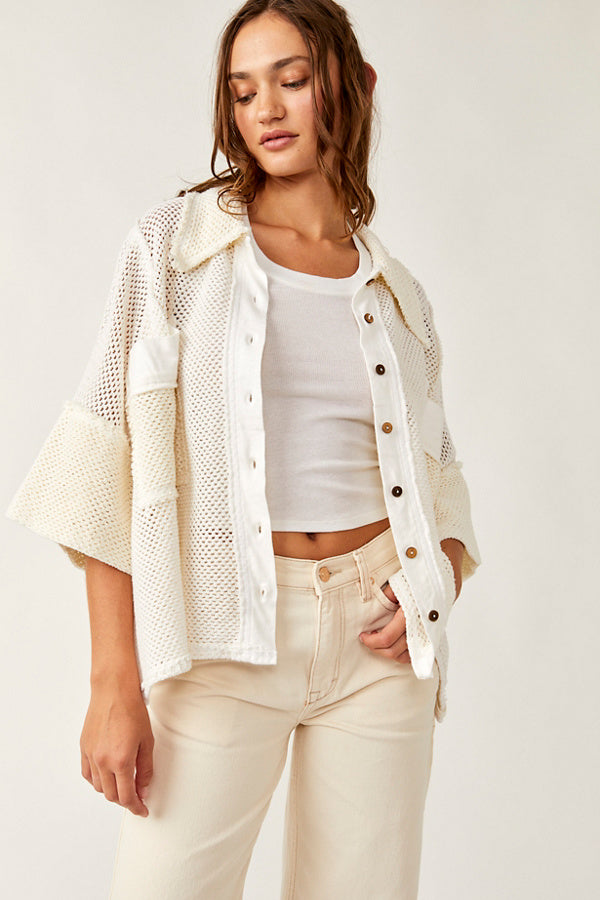 Free People Stay On Shirt in Ivory