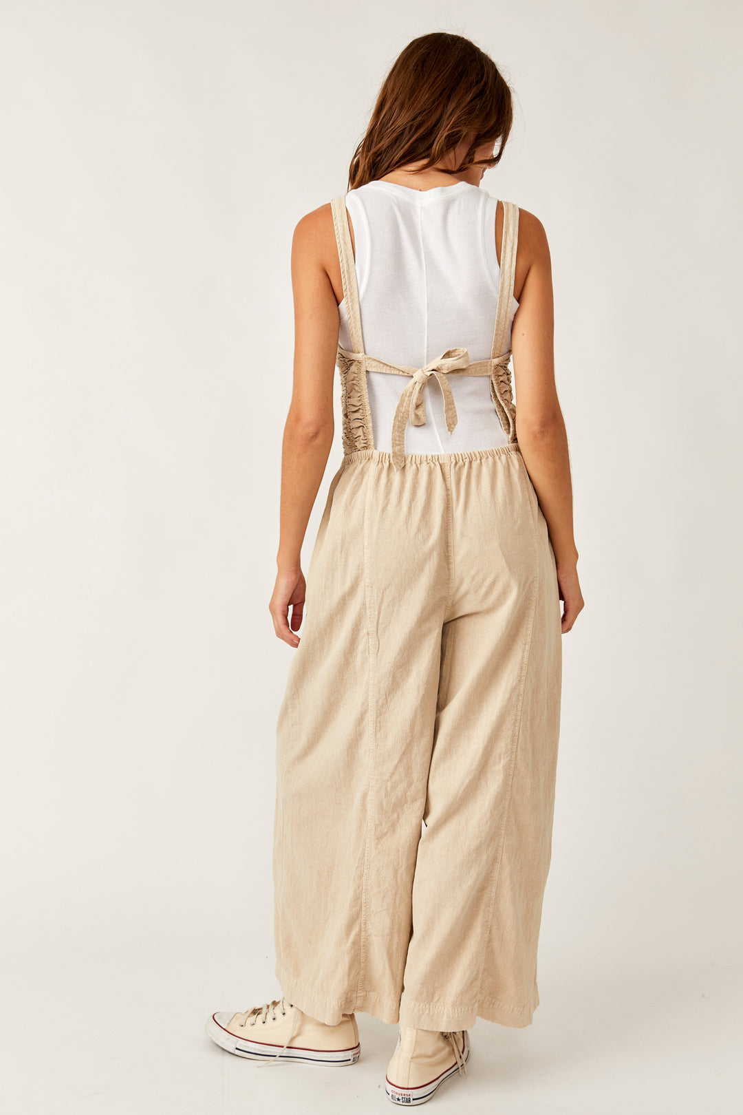 Free People Forever Always Ruched Onesie in Bleached Sand