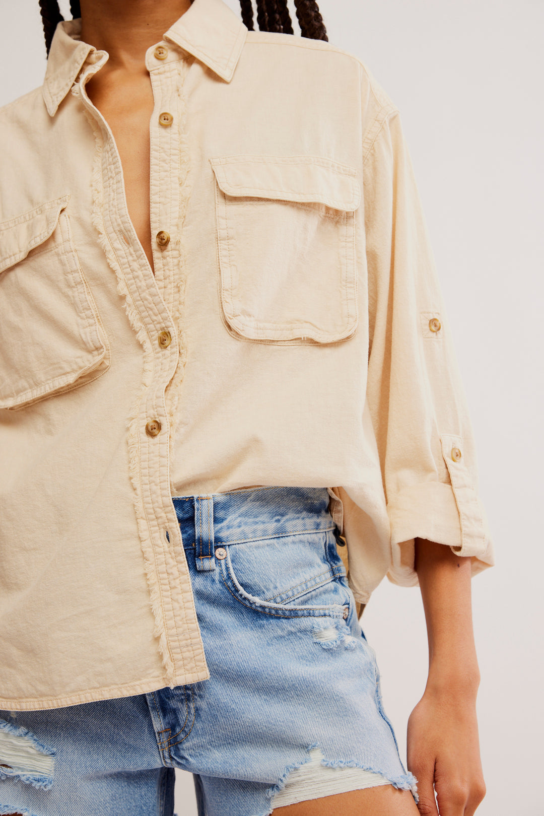 Free People Made For Sun Linen Shirt