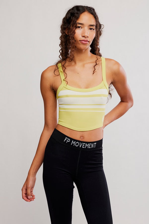 Free People All Clear Striped Cami in Honey Dew Combo