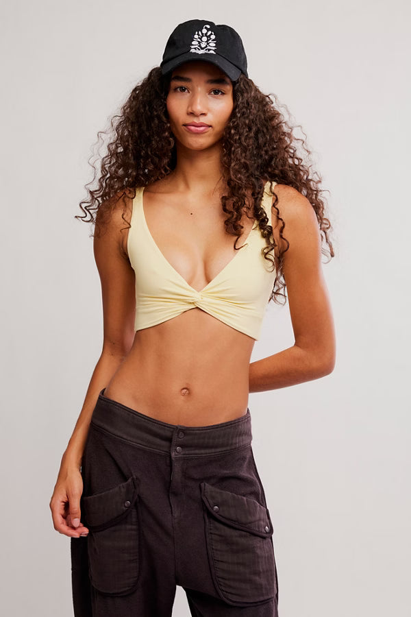 Free People Movement Never Better Twist Crop in Sunlit Yellow
