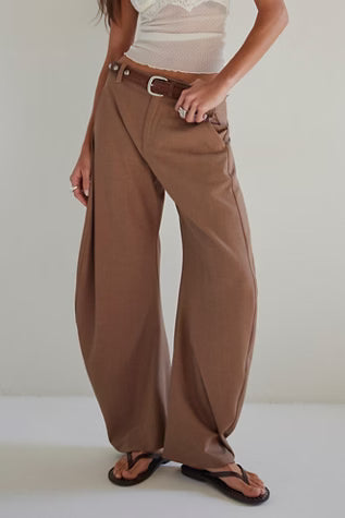 Free People Spotlight Trouser in Brown