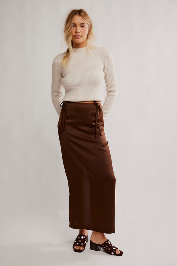 Free People Rosetto Column Skirt in Potting Soil