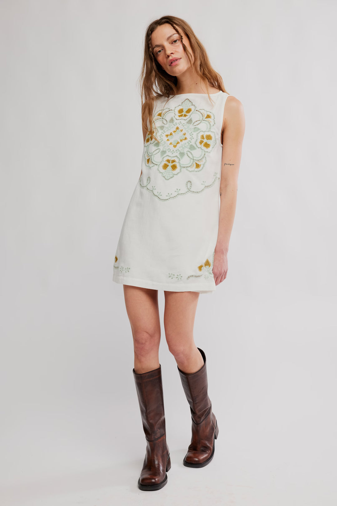 Free People Electric Garden Mini Dress in Ivory Combo Free People Electric Garden Mini Dress in Ivory Combo