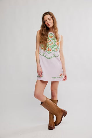 Free People Electric Garden Mini Dress in Ivory Combo