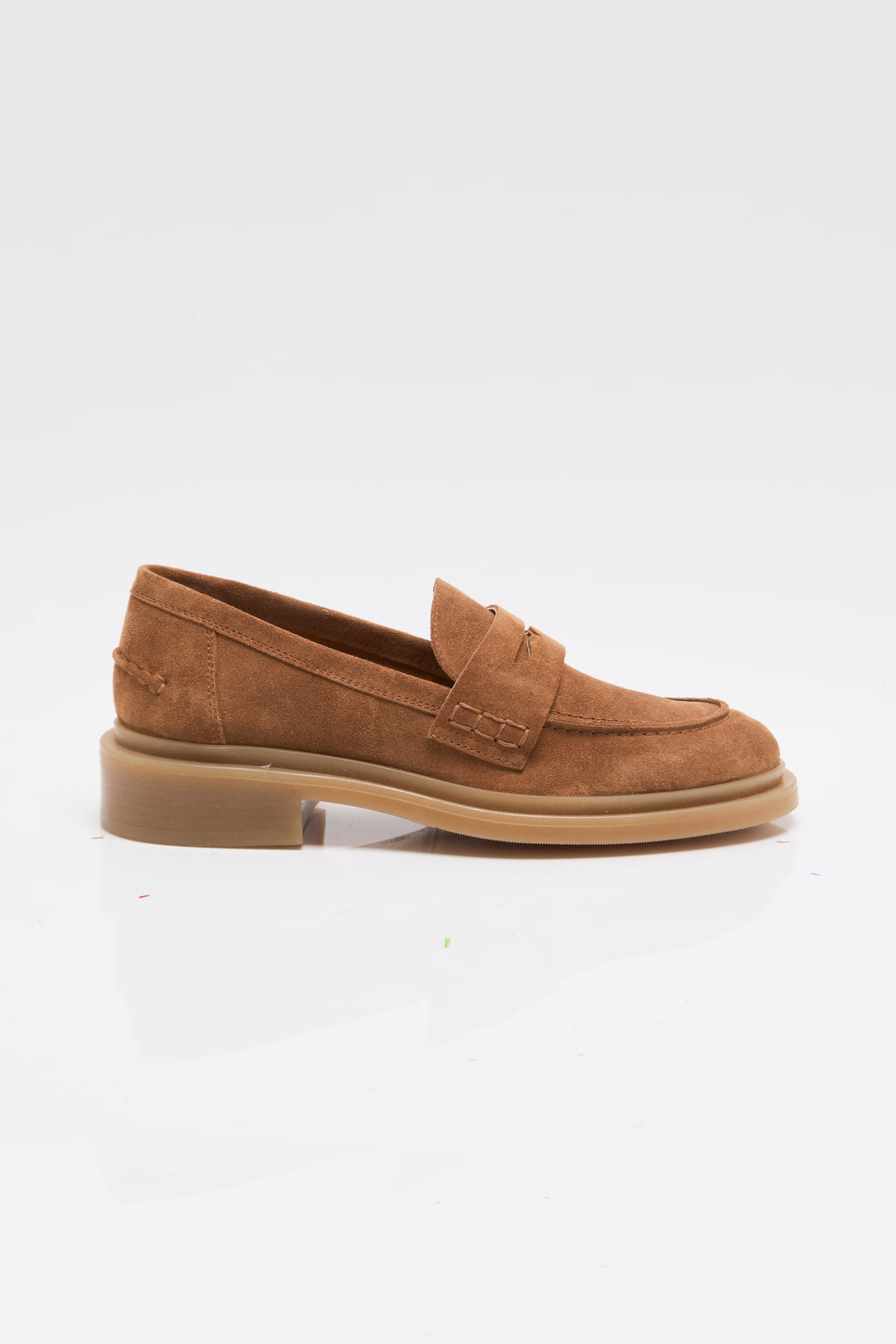 Free People Lana Loafer in Luggage Suede
