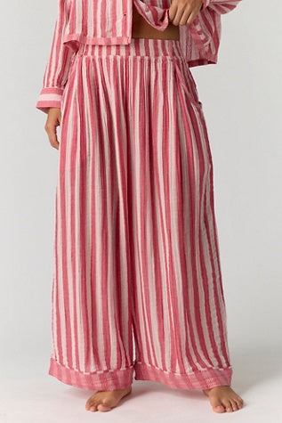 Free People One And Done PJ Pants in Red Combo