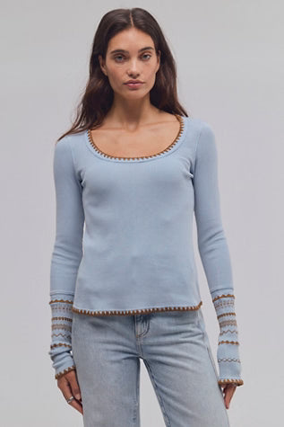 Free People Aspen Thermal in Sky Combo