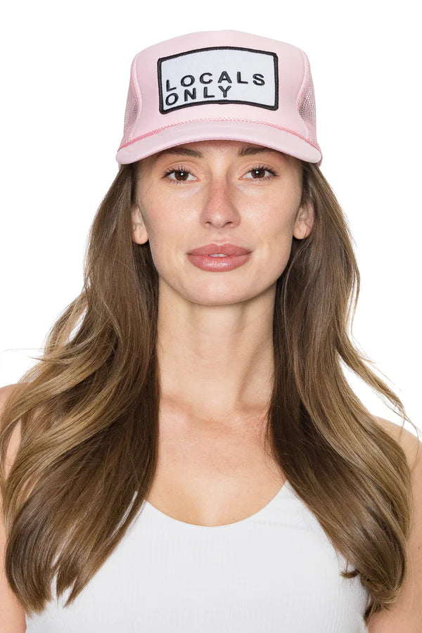 Locals Only Trucker Hat in Light Pink