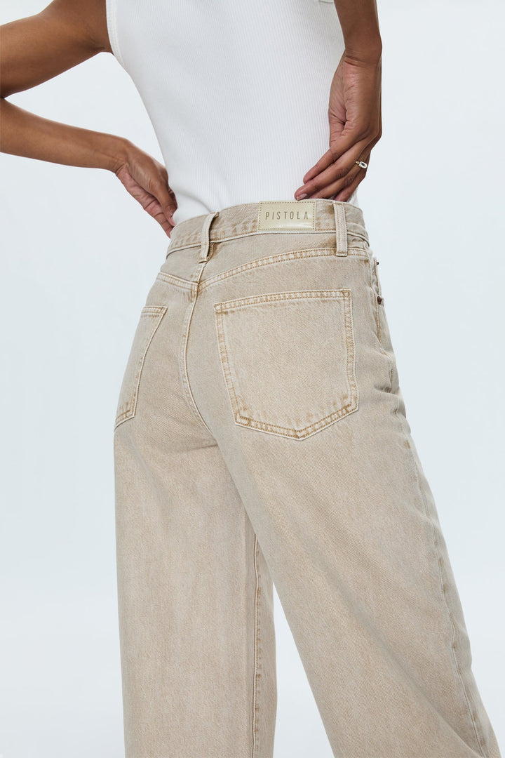 Pistola Ryder High Rise Cuffed Jean in Oat