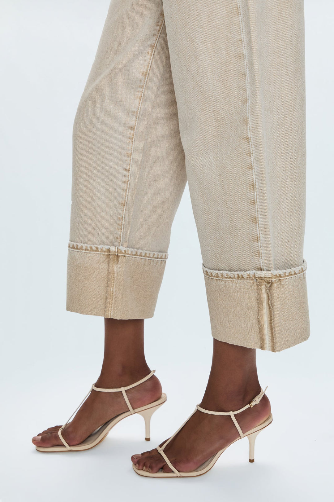 Pistola Ryder High Rise Cuffed Jean in Oat