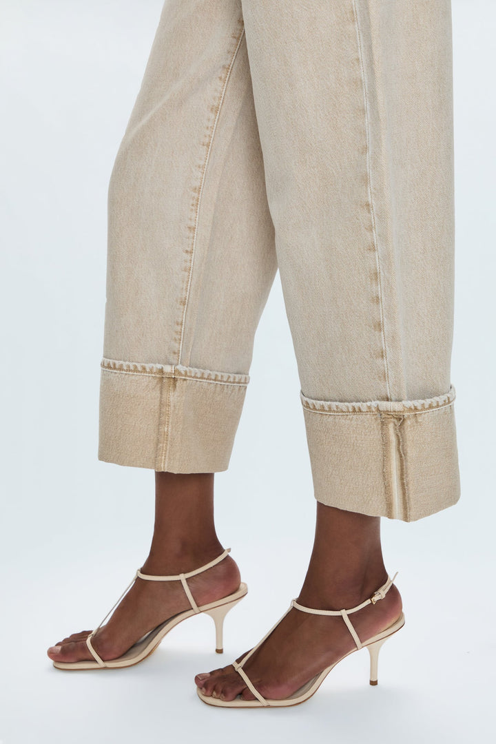 Pistola Ryder High Rise Cuffed Jean in Oat