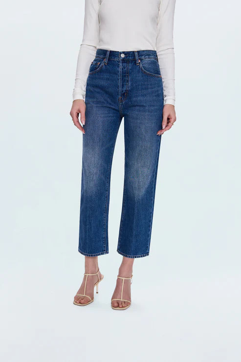 Pistola Cassie Crop Super High Rise Straight Jean in Fairview