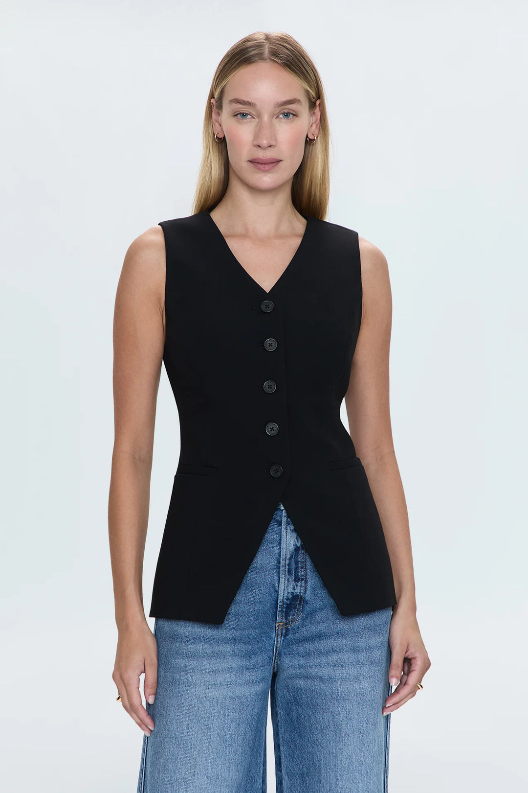 Pistola Lila Fitted Vest in Black