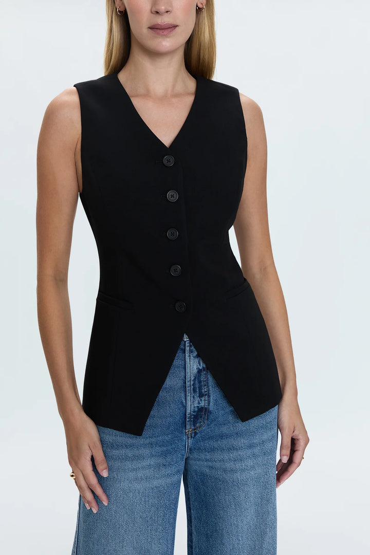 Pistola Lila Fitted Vest in Black