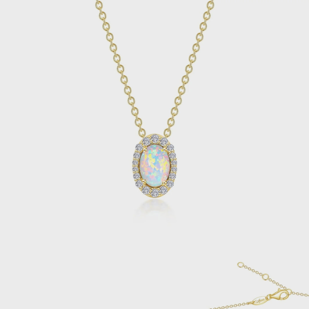 Lafonn Vintage Inspired Opal Halo Necklace