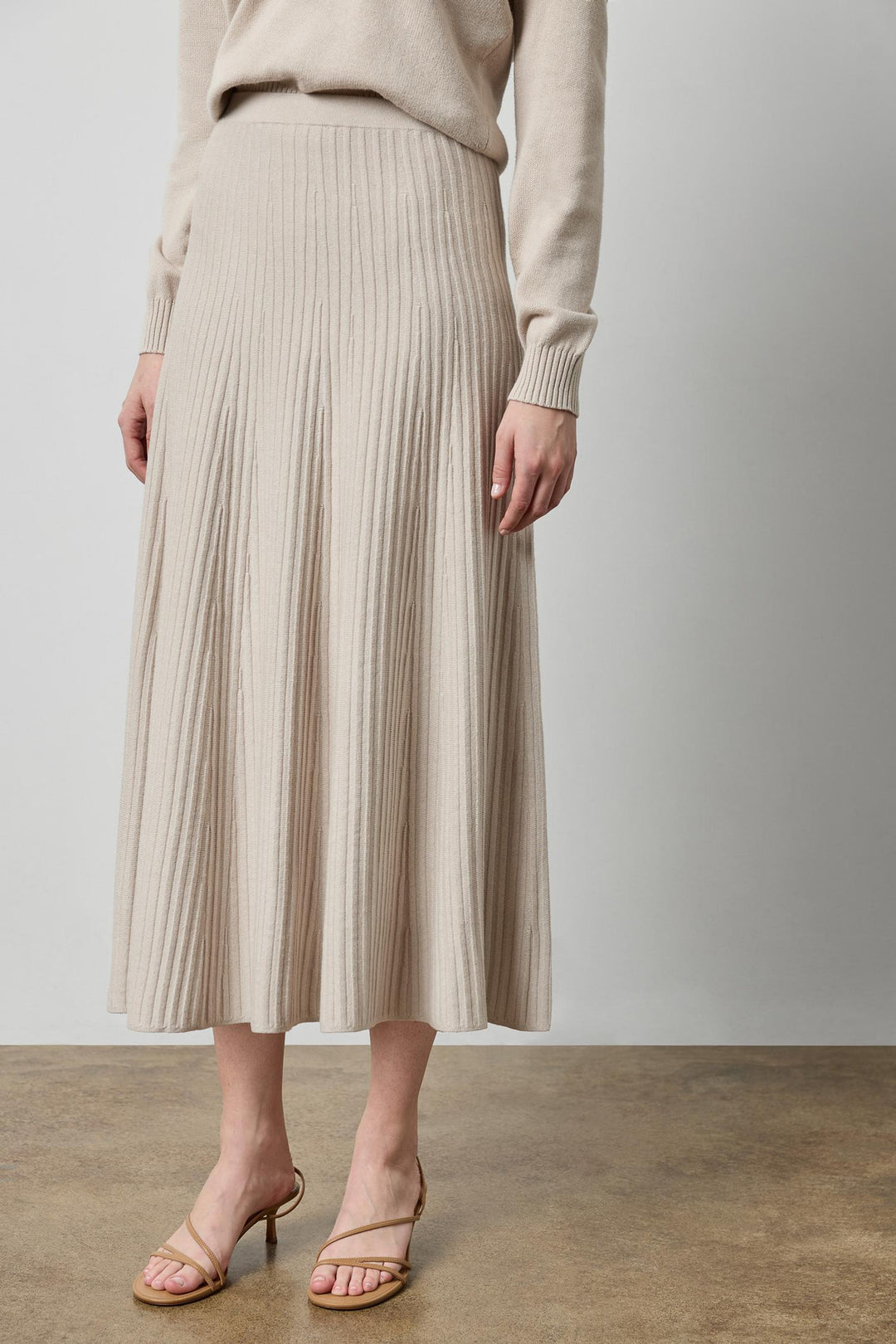 Lilla P Knit Flared Skirt in Dove
