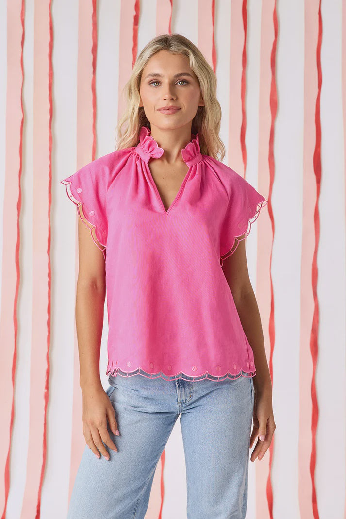 Crosby Wilkes Top in Pink Laurel