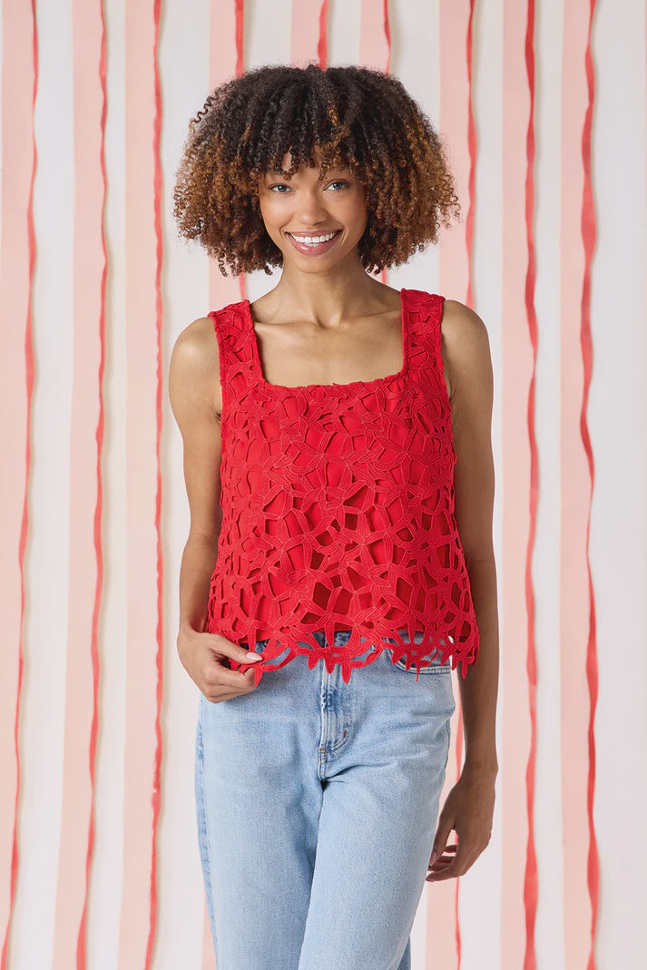 Crosby Dutton Tank in Pomegranate Lace