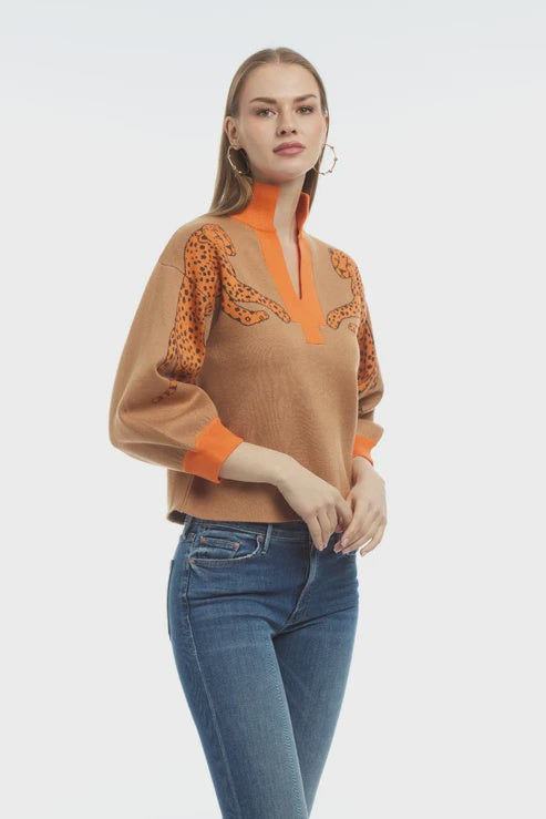 Patty Kim Cheetah Knit in Orange