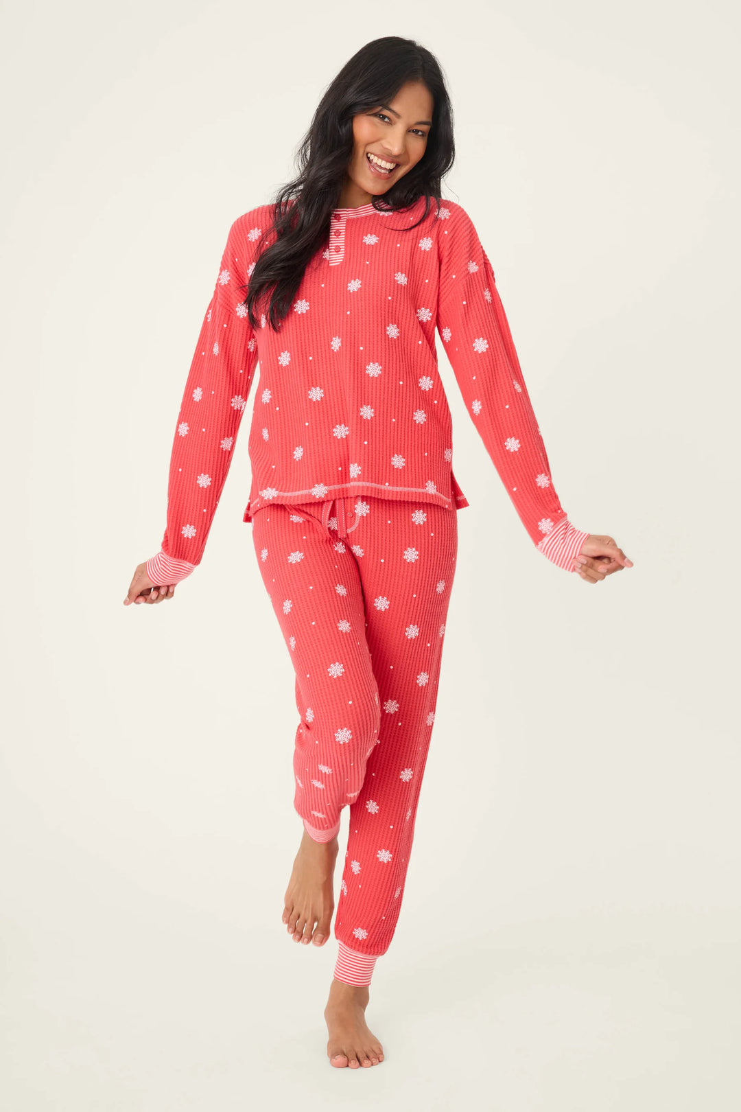 Red Snowflake Classic Pajama Set